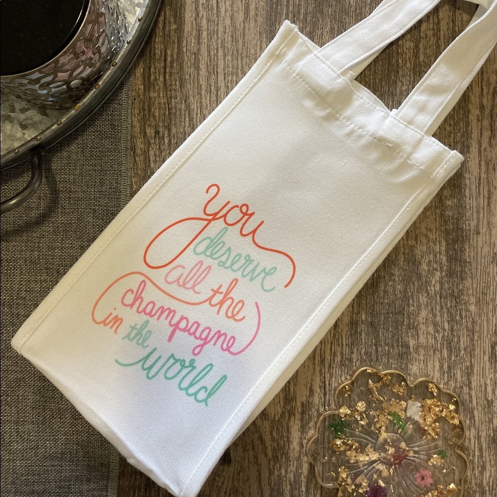 Champagne Wine canvas bag